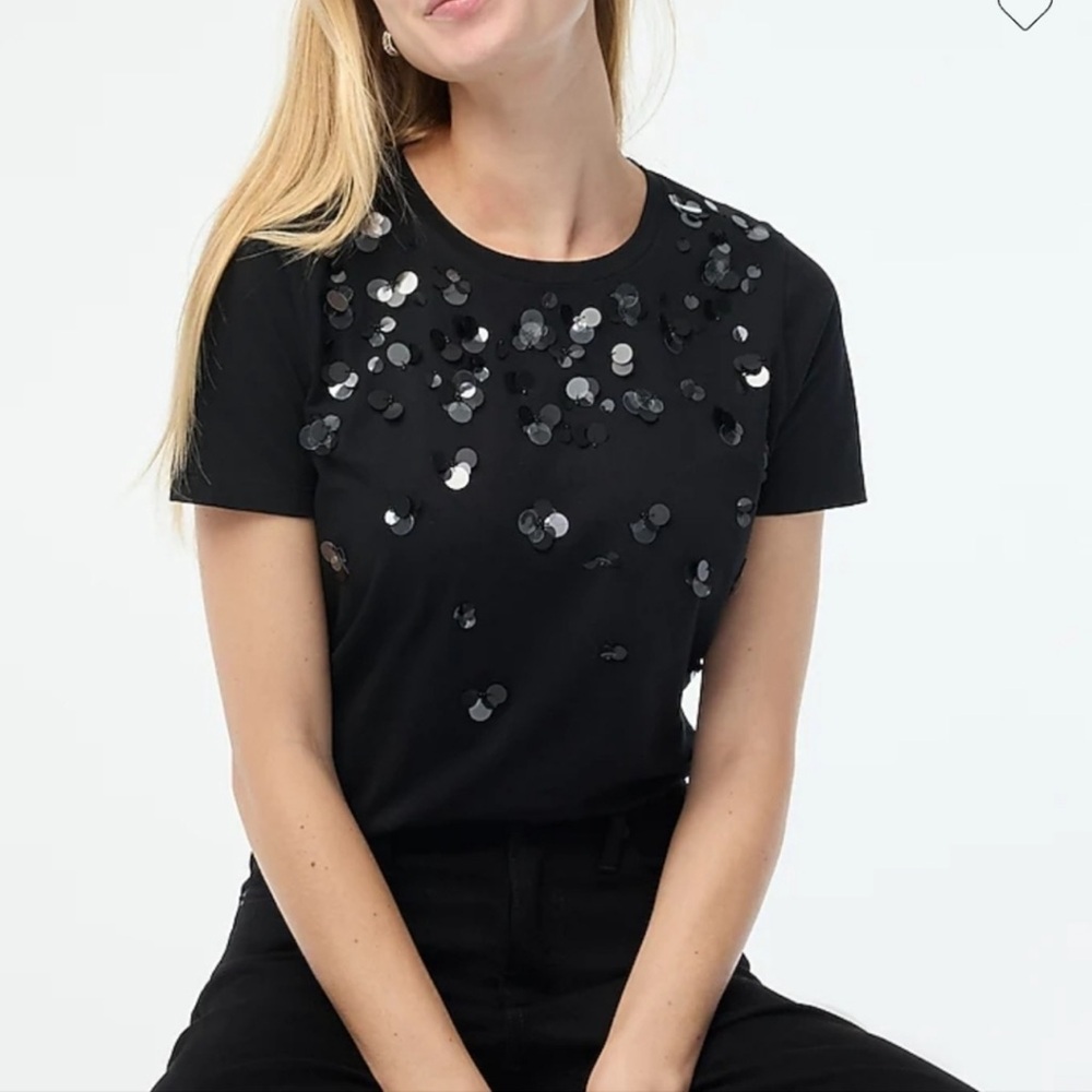 J Crew Factory Sequin Embellished Tee